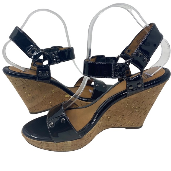 Sofft Womens Trapani Patent Leather Wedge Heel Sandal - Size 9.5 - Picture 3 of 14